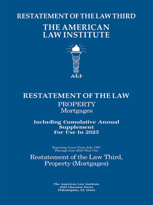 cover image of Restatement of the Law Third, Property (Mortgages)